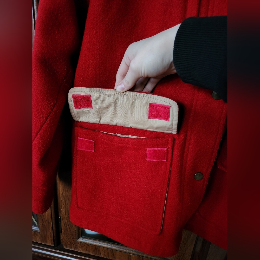 Red Wool Jacket Hunt Club Coat Ruby - Picture 8 of 14